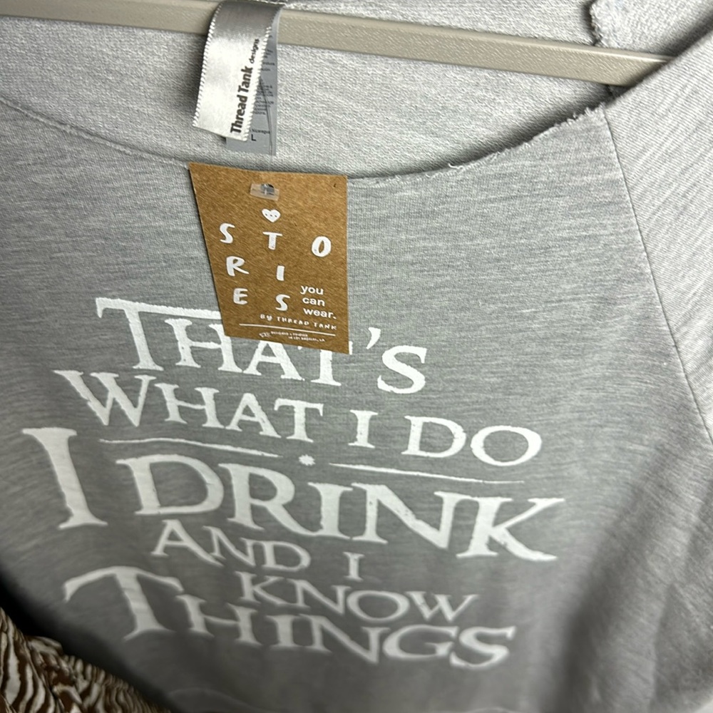 Thread Tan Boatneck ¾ Sleeve Lightweight Sweatshirt Size Large - Picture 3 of 4